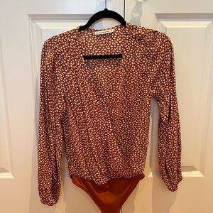 Abercrombie & Fitch Wrap-Front Long-Sleeve Bodysuit